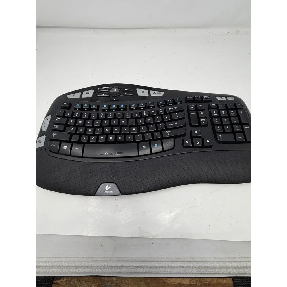 Logitech‎ Wireless Comfort Wave K 350 Keyboard Palm Rest No USB Dongle WORKS